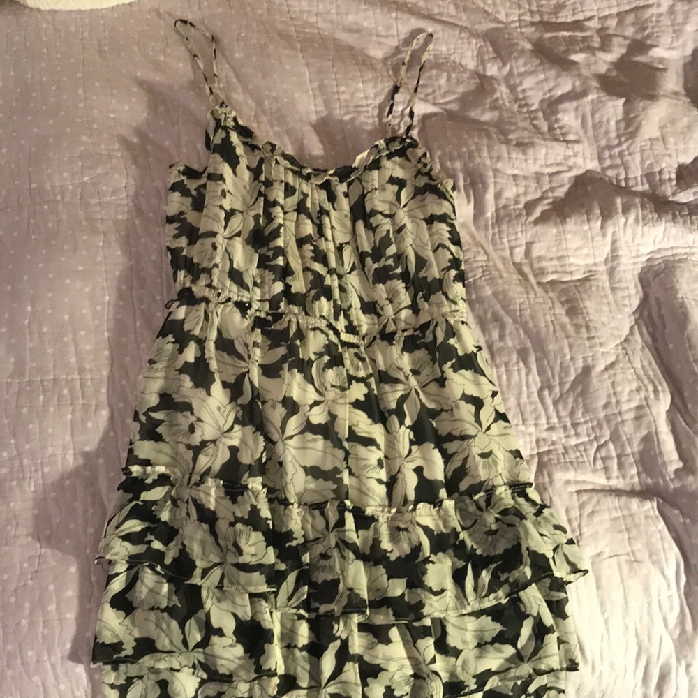 black and white floral dress